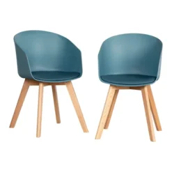 Set Of 2 Flam Dining Chairs With Wooden Legs - South Shore -HOMCOM Sales Store GUEST 00fc3e10 40af 4aa0 be30 45c6ac40ab9a
