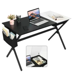 Costway Computer Desk Writing Study Laptop Table W/ Drawer & Storage Bag WalnutBlack -HOMCOM Sales Store GUEST 00fd954e f10a 4a51 a529 c1617020f018