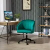 HOMCOM Retro Mid-Back Swivel Fabric Computer Desk Chair Height Adjustable With Metal Base, Leisure Task Chair On Rolling Wheels For Home Office, Green -HOMCOM Sales Store GUEST 012928c2 8370 478b b129 74b8382241c1