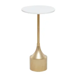Contemporary Metal And Marble Pedestal Accent Table Gold - Olivia & May -HOMCOM Sales Store GUEST 04350a34 5010 4cfa 9a2d eb9c8f82e980