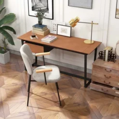 Costway Set Of 2 Modern Linen Fabric Dining Chairs Padded Kitchen Accent Armchair Grey/Orange -HOMCOM Sales Store GUEST 0436827c c62a 4345 b8f3 88a440e31260