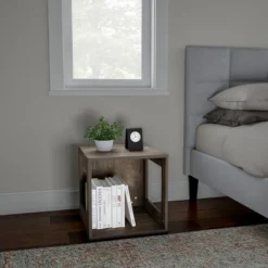 Hastings Home End Table, Stackable Modular Cube With Open Sides, Gray -HOMCOM Sales Store GUEST 04d13e5c 3b1d 46c5 9c22 5beffc4850da