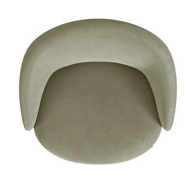 Modern Velvet Accent Chair Light Sage Green Velvet - HomePop 6 Modern Velvet Accent Chair Light Sage Green Velvet - HomePop - Image 4