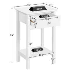 Yaheetech Wooden Bedside End Table For Living Room, Bedroom -HOMCOM Sales Store GUEST 05f577fd bb11 4488 9420 177acce78ae0