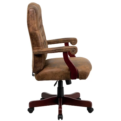 Merrick Lane High Back Tufted Home Office Chair With Height Adjustment And 360° Swivel 4 Merrick Lane High Back Tufted Home Office Chair With Height Adjustment And 360° Swivel - Image 2