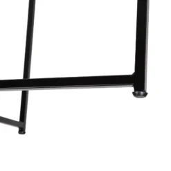 Flash Furniture Greenwich Collection End Table - Modern Clear Glass Accent Table With Crisscross Matte Black Frame -HOMCOM Sales Store GUEST 07d002f5 ece3 44a7 a4fc 709510e2bf01