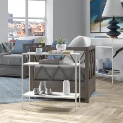 Matte White Side Table - Henn&Hart -HOMCOM Sales Store GUEST 0862406b f2b5 470a b199 b48e77a180d0