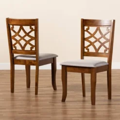 2pc Mael Fabric Upholstered And Wood Dining Chair Set Gray/Brown - Baxton Studio 13 2pc Mael Fabric Upholstered And Wood Dining Chair Set Gray/Brown - Baxton Studio -HOMCOM Sales Store GUEST 0889f037 f69f 49c3 a292 d1deb1495877
