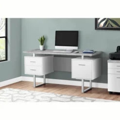 Monarch Specialties Computer Desk With Drawers, Contemporary Style, Home & Office Computer Desk With Metal Legs, 60" L -HOMCOM Sales Store GUEST 08d28cb4 6662 4d10 b573 1d07050e2c24