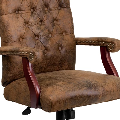 Merrick Lane High Back Tufted Home Office Chair With Height Adjustment And 360° Swivel 12 Merrick Lane High Back Tufted Home Office Chair With Height Adjustment And 360° Swivel - Image 10