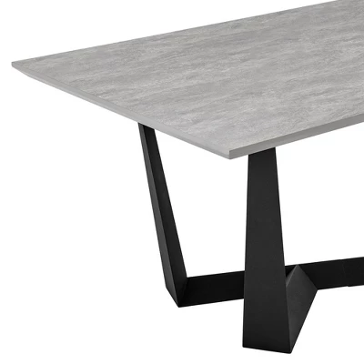 71" Rectangular Radford Top Base Dining Table Light Gray/Black - Armen Living 4 71" Rectangular Radford Top Base Dining Table Light Gray/Black - Armen Living - Image 2