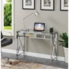 42" Oxford Chrome Desk With Shelf Clear Glass/Chrome - Breighton Home 1 42" Oxford Chrome Desk With Shelf Clear Glass/Chrome - Breighton Home -HOMCOM Sales Store GUEST 0a061d03 ac9e 45ae 8f1e acd79a7435ce