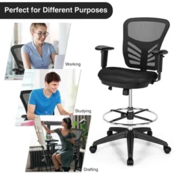 Costway Mesh Drafting Chair Office Chair W/Adjustable Armrests & Foot-Ring 16 Costway Mesh Drafting Chair Office Chair W/Adjustable Armrests & Foot-Ring -HOMCOM Sales Store GUEST 0b02ab5c a88e 4b21 bcc8 aa43d9664b14