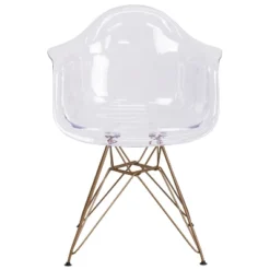 Emma And Oliver Transparent Side Chair With Arms And Gold Base -HOMCOM Sales Store GUEST 0b3d76c3 8aaf 4593 9fde c8d1d1d2b09d