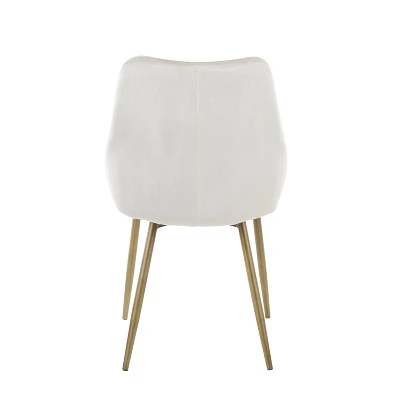Set Of 2 Diana Contemporary Chairs Cream Velvet - LumiSource 6 Set Of 2 Diana Contemporary Chairs Cream Velvet - LumiSource - Image 4