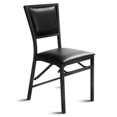Costway Set Of 2 Metal Folding Chair Dining Chairs Home Restaurant Furniture Portable Black 8 Costway Set Of 2 Metal Folding Chair Dining Chairs Home Restaurant Furniture Portable Black - Image 6