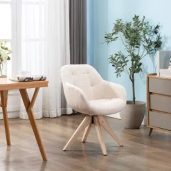 Upholstered Swivel Dining Armchair - Kinwell -HOMCOM Sales Store GUEST 0ce111d5 33ad 47de bd77 3106c06869d3