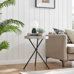 17.6" Round 3 Legged Industrial Style Side Table Cement - Danya B. -HOMCOM Sales Store GUEST 0d4fd7e7 3be3 409c 9dfd c90186c4991f