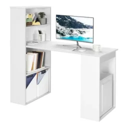 Costway Computer Desk Writing Workstation Office W/6-Tier Storage Shelves WhiteBlack -HOMCOM Sales Store GUEST 0dada372 76db 4716 826f 6b97fa702b57