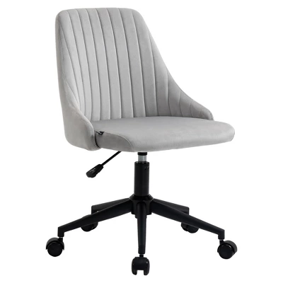 Vinsetto Mid-Back Office Chair, Velvet Fabric Swivel Scallop Shape Computer Desk Chair For Home Office Or Bedroom 5 Vinsetto Mid-Back Office Chair, Velvet Fabric Swivel Scallop Shape Computer Desk Chair For Home Office Or Bedroom - Image 3