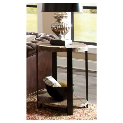 20" Modesto Diameter Round End Table Brown - Alaterre Furniture 3 20" Modesto Diameter Round End Table Brown - Alaterre Furniture