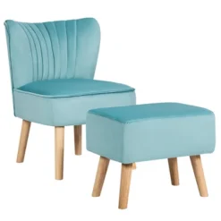 Costway Leisure Chair And Ottoman Thick Padded Velvet Tufted Sofa Set W/ Wood Legs PinkBlue Green 24 Costway Leisure Chair And Ottoman Thick Padded Velvet Tufted Sofa Set W/ Wood Legs PinkBlue Green -HOMCOM Sales Store GUEST 0eea4c04 fde9 4532 a906 9fea92b08e1c