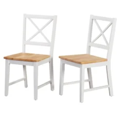 Set Of 2 Virginia Crossback Dining Chairs - Buylateral -HOMCOM Sales Store GUEST 10528a9a f408 4e9a baea f61afd7202a5