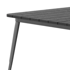 Flash Furniture Declan Commercial Indoor/Outdoor Dining Table With Umbrella Hole, 36" Square All Weather Poly Resin Top And Steel Base -HOMCOM Sales Store GUEST 109c7383 57b0 466a bf7a b7749ea139f6