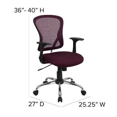 Flash Furniture Mid-Back Mesh Swivel Task Office Chair With Chrome Base And Arms 5 Flash Furniture Mid-Back Mesh Swivel Task Office Chair With Chrome Base And Arms - Image 3