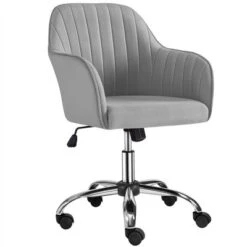 Yaheetech Modern Velvet Desk Chair Soft Height-Adjustable 360°Swivel Computer Chair -HOMCOM Sales Store GUEST 117ab158 a84a 4857 8311 5f6f27d6c272