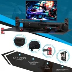 Costway Gaming Desk&Massage Gaming Chair Set W/ Footrest Monitor Shelf Power Strip Red -HOMCOM Sales Store GUEST 1201dfee 50f8 4d6d bbc2 5396dc5f46cd