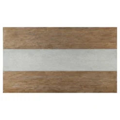 Camilla Farmhouse Concrete Inlaid Trestle Dining Table Vintage Pine - Inspire Q -HOMCOM Sales Store GUEST 122146f8 488d 4913 9e84 7f98d0526a8a