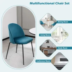 Tangkula Dining Chair Set Of 2 Upholstered Velvet Chair Set W/ Metal Base For Living Room -HOMCOM Sales Store GUEST 124f79b5 04d0 477d ae7e 4b5f1ecda709