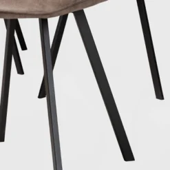 Set Of 4 Filicia Imitation Leather Upholstered Metal Dining Chairs Gray/Brown - Baxton Studio -HOMCOM Sales Store GUEST 137754ba 3e37 4c41 821e a2f5e2d669de