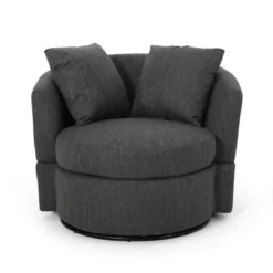 Smyrna Contemporary Upholstered Swivel Club Chair - Christopher Knight Home -HOMCOM Sales Store GUEST 13986a27 8f7e 4027 a7f7 796a888e7d1f