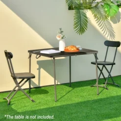 Costway 2-Pack Folding Chair With Metal Curved Feet Wide Seat & Ergonomic Backrest Black/White -HOMCOM Sales Store GUEST 13bfa3da 8e17 4cae 8822 8451dfd11d38