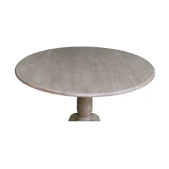 Nathaniel Round Dual Drop Leaf Pedestal Table Gray Taupe - International Concepts -HOMCOM Sales Store GUEST 14a2a075 0cde 4a5d 8433 39e683411c1f