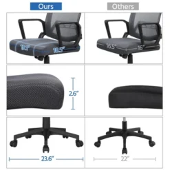Yaheetech Adjustable Mid-Back Office Chair Computer Chair With Wheels -HOMCOM Sales Store GUEST 153589e5 0249 4df5 92e5 5f6d101476ff