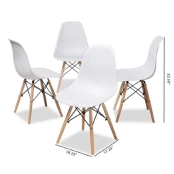Set Of 4 Sydnea Mid Century Modern Acrylic Wood Finished Dining Chairs White - Baxton Studio -HOMCOM Sales Store GUEST 159bae2e 23e2 4f81 a23d fbc8d6034c10