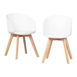 Set Of 2 Flam Dining Chairs With Wooden Legs - South Shore -HOMCOM Sales Store GUEST 15b3a2df 0fd6 42bb 9117 c4eff30e1143