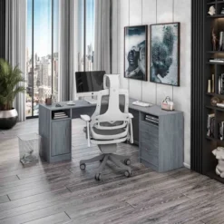 Functional L Shaped Desk With Storage Gray - Techni Mobili -HOMCOM Sales Store GUEST 15b4a1d1 cedb 4887 94e4 111235819207