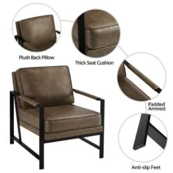 Yaheetech Retro Upholstered Accent Chair Arm Chair -HOMCOM Sales Store GUEST 15bdf3e9 0597 4c1c a43c 3ed7a241e8ee