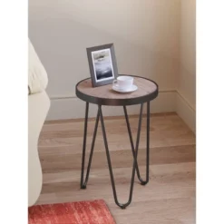 Farmhouse Side Table Metal Brown/Black- ClickDecor -HOMCOM Sales Store GUEST 15cab796 e392 4ee2 8902 1ab90904c216