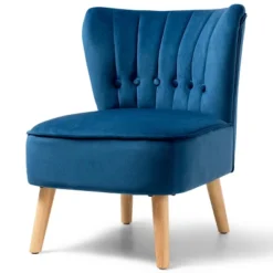 Costway Armless Accent Chair Tufted Velvet Leisure Chair Single Sofa Upholstered BlueGreenPink -HOMCOM Sales Store GUEST 162461dd 04d3 4aac b4ae 3d4dbd6ce3d3