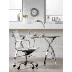 Studio 55D Lealand White And Chrome Low Back Desk Chair 15 Studio 55D Lealand White And Chrome Low Back Desk Chair -HOMCOM Sales Store GUEST 16b90d90 4772 4b2f bf84 8c315ac649e5