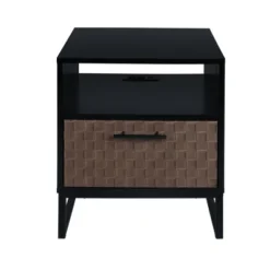 Arina Leatherette With Bands Weaving Vision End & Side Tables With Storage And Upper Layer -Maison Boucle -HOMCOM Sales Store GUEST 17062c58 be35 4f7d b192 40499e15832c