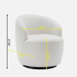 Bella Swivel Barrel Chair,2 Size Soft Touch Upholstered White Teddy Swivel Chair, Armrest 360° Swivel Nursery Chair-Maison Boucle -HOMCOM Sales Store GUEST 176e9812 24aa 4d65 83ef 269d2e1306de