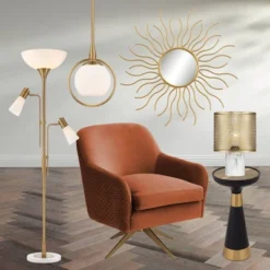 Studio 55D Modern Glam Luxe Metal Round Accent Side End Table 13" Wide Black Gold For Living Room Home House Entryway Balcony -HOMCOM Sales Store GUEST 179220d8 e127 42cf baa1 a1a8bc7ae78d