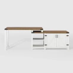 Farmhouse Rustic L Shaped Desk With Storage - Saracina Home -HOMCOM Sales Store GUEST 186f8f41 00fb 46ba 88b0 d09ffc838848