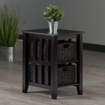 Morris Side Table With Baskets Espresso/Chocolate - Winsome 8 Morris Side Table With Baskets Espresso/Chocolate - Winsome - Image 6